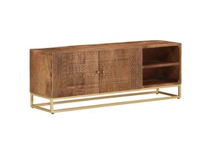 8721012215481 - Vidaxl - TV-Schrank 110x30x40 cm Massivholz Mango und Eisen Braun