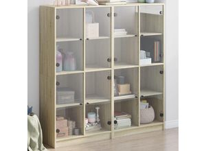 8721012216099 - Vidaxl - Bücherschrank mit Türen Sonoma-Eiche 136x37x142cm Holzwerkstoff Braun