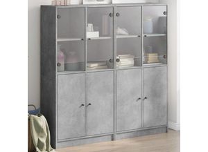 8721012216174 - Vidaxl - Bücherschrank mit Türen Betongrau 136x37x142 cm Holzwerkstoff Grau