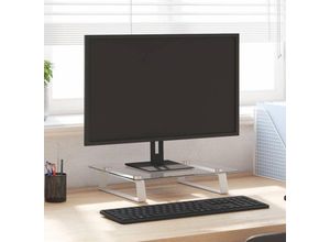 8721012216396 - Bonnevie - Monitorständer Weiß 40x35x8 cm Hartglas und Metall vidaXL590278