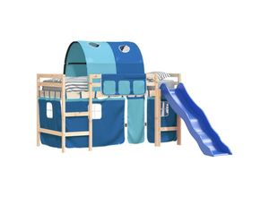 8721012223127 - Kinderhochbett mit Tunnel Blau 90x190 cm Massivholz Kiefer vidaXL276632 8721012223127 - Kinderhochbett mit Tunnel Blau 90x190 cm Massivholz Kiefer vidaXL276632