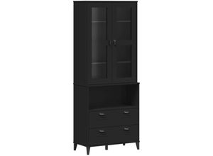 8721012224261 - Vidaxl - Highboard viken Schwarz 80x40x200 cm Massivholz Kiefer