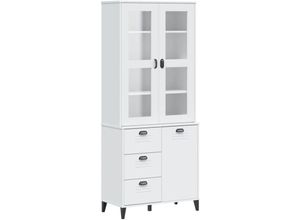 8721012224285 - Vidaxl - Highboard viken Weiß 80x40x190 cm Massivholz Kiefer Weiß