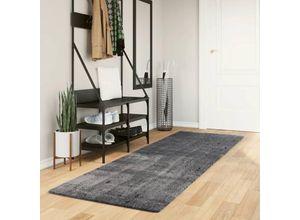 8721012225985 - Vidaxl - Teppich huarte Kurzflor Weich und Waschbar Anthrazit 80x250 cm Anthrazit