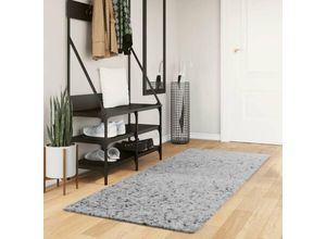 8721012228535 - Bonnevie - Shaggy-Teppich pamplona Hochflor Modern Grau 80x200 cm vidaXL228654