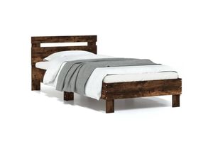 8721012238879 - Vidaxl - Bettgestell mit Kopfteil Räuchereiche 90x200 cm Holzwerkstoff Braun