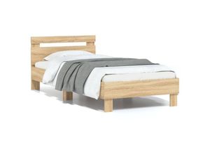 8721012239135 - Vidaxl - Bettgestell ohne Matratze mit Kopfteil Sonoma-Eiche 90x190 cm Braun