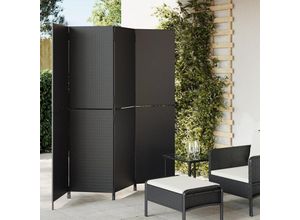 8721012243866 - Bonnevie - Paravent 4-tlg Schwarz Poly Rattan vidaXL43861