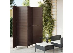 8721012243873 - Bonnevie - Paravent 4-tlg Braun Poly Rattan vidaXL55086