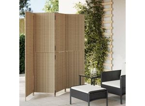 8721012243897 - Bonnevie - Paravent 4-tlg Beige Poly Rattan vidaXL68900