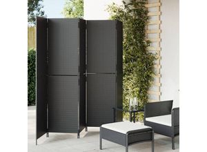 8721012243903 - Bonnevie - Paravent 5-tlg Schwarz Poly Rattan vidaXL70255