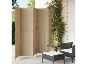 8721012243934 - Bonnevie - Paravent 5-tlg Beige Poly Rattan vidaXL55473