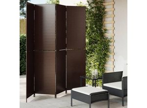 8721012244030 - Bonnevie - Paravent 4-tlg Braun Poly Rattan vidaXL79001