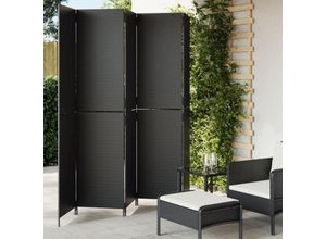 8721012244061 - Bonnevie - Paravent 5-tlg Schwarz Poly Rattan vidaXL68206