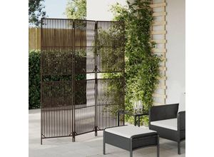 8721012244153 - Bonnevie - Paravent 3-tlg Braun Poly Rattan vidaXL76124