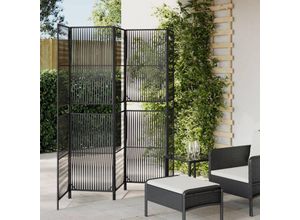 8721012244221 - Bonnevie - Paravent 5-tlg Schwarz Poly Rattan vidaXL98798