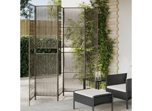 8721012244443 - Bonnevie - Paravent 6-tlg Grau Poly Rattan vidaXL726402