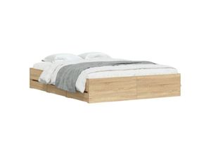 8721012244856 - Bettgestell mit Schubladen Sonoma-Eiche 150x200cm Holzwerkstoff Vidaxl Braun