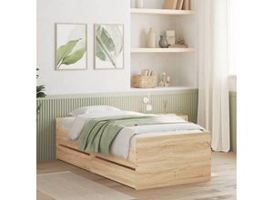 8721012245761 - Bonnevie - Bett mit Schubladen Sonoma-Eiche 75x190 cm vidaXL621581