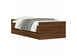 8721012245877 - Bettgestell mit Schubladen Braun Eichen-Optik 100x200 cm Vidaxl 532673 8721012245877 - Bettgestell mit Schubladen Braun Eichen-Optik 100x200 cm Vidaxl 532673