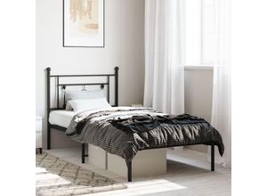 8721012248670 - Vidaxl - Bettgestell mit Kopfteil Metall Schwarz 100x200 cm Schwarz