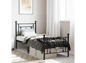 8721012248816 - Bonnevie - Bettgestell mit Kopf- und Fußteil Metall Schwarz 80x200 cm vidaXL51648