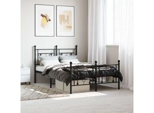 8721012248885 - Bettgestell mit Kopf- und Fußteil Metall Schwarz 120x200 cm vidaXL63585
