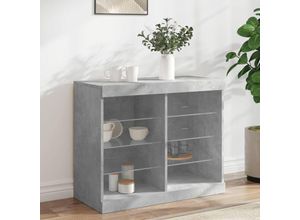 8721012252875 - Bonnevie - Sideboard mit LED-Leuchten Betongrau 81x37x67 cm vidaXL900352