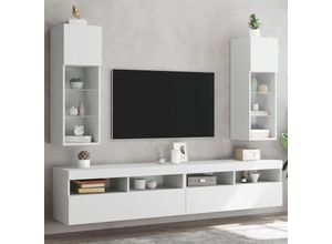8721012255869 - TV-Schränke mit LED-Leuchten 2 Stk Weiß 305x30x90 cm vidaXL38112