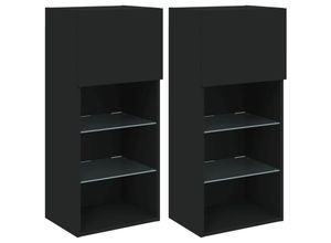 8721012256309 - Bonnevie - TV-Schränke mit LED-Leuchten 2 Stk Schwarz 405x30x90 cm vidaXL41083