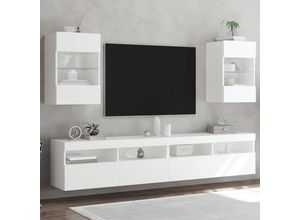 8721012256637 - Bonnevie - TV-Wandschränke mit LED-Leuchten 2 Stk Weiß 40x30x605 cm vidaXL68614