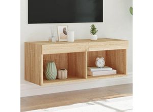 8721012257290 - Bonnevie - TV-Schrank mit LED-Leuchten Sonoma-Eiche 80x30x30 cm vidaXL60552