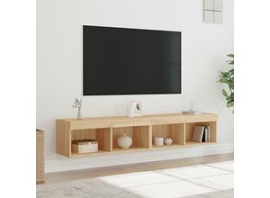 8721012257306 - Bonnevie - TV-Schränke mit LED-Leuchten 2 Stk Sonoma-Eiche 80x30x30 cm vidaXL85452