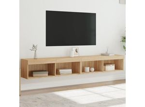 8721012257443 - Bonnevie - TV-Schränke mit LED-Leuchten 2 Stk Sonoma-Eiche 100x30x30 cm vidaXL19960