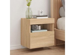 8721012257573 - Bonnevie - TV-Wandschrank mit LED-Leuchten Sonoma-Eiche 40x30x40 cm vidaXL33330