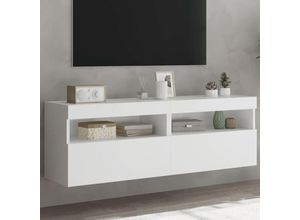 8721012257689 - TV-Wandschränke mit LED-Leuchten 2 Stk Weiß 60x30x40 cm vidaXL30931