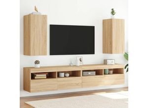 8721012258211 - Bonnevie - TV-Wandschränke mit LED-Leuchten 2 Stk Sonoma-Eiche vidaXL27027