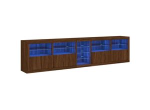 8721012260146 - Vidaxl - Sideboard mit LED-Leuchten Braun Eichen-Optik 283x37x67 cm Braun