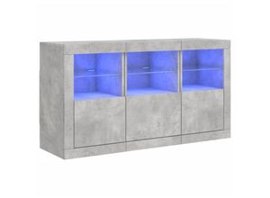 8721012260467 - Vidaxl - Sideboard mit LED-Leuchten Betongrau 123x37x67 cm Grau