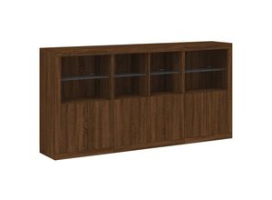 8721012261471 - Vidaxl - Sideboard mit LED-Leuchten Braun Eichen-Optik 202x37x100 cm