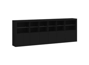 8721012261495 - Vidaxl - Sideboard mit LED-Leuchten Schwarz 283x37x100 cm Schwarz 8721012261495 - Vidaxl - Sideboard mit LED-Leuchten Schwarz 283x37x100 cm Schwarz