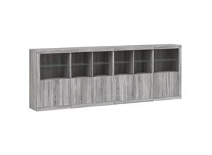 8721012261532 - Vidaxl - Sideboard mit LED-Leuchten Grau Sonoma 283x37x100 cm Grau