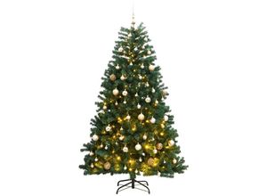 8721012278813 - Vidaxl - Künstlicher Weihnachtsbaum Klappbar 300 LEDs & Kugeln 180 cm