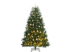 8721012278820 - Vidaxl - Künstlicher Weihnachtsbaum Klappbar 300 LEDs & Kugeln 210 cm