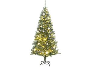 8721012278974 - Bonnevie - Künstlicher Weihnachtsbaum 300 LEDs & Kugeln Beschneit 210 cm vidaXL884854