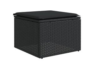 8721012333512 - Gartenhocker mit Kissen Schwarz 55x55x37 cm Poly Rattan Vidaxl