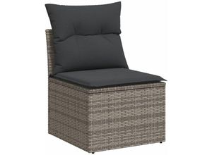 8721012334977 - Gartensofa ohne Armlehnen mit Kissen Grau Poly Rattan vidaXL942660