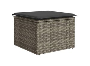 8721012335042 - Gartenhocker mit Kissen Grau 55x55x37 cm Poly Rattan Vidaxl