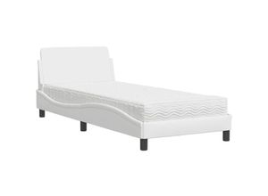 8721012347816 - Vidaxl - Bett mit Matratze Weiß 80x200 cm Kunstleder Weiß