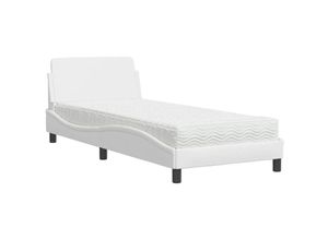 8721012348011 - Bett mit Matratze Weiß 90x190 cm Kunstleder Vidaxl